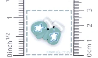 Moufle N.10-Bouton artisanal en polymère