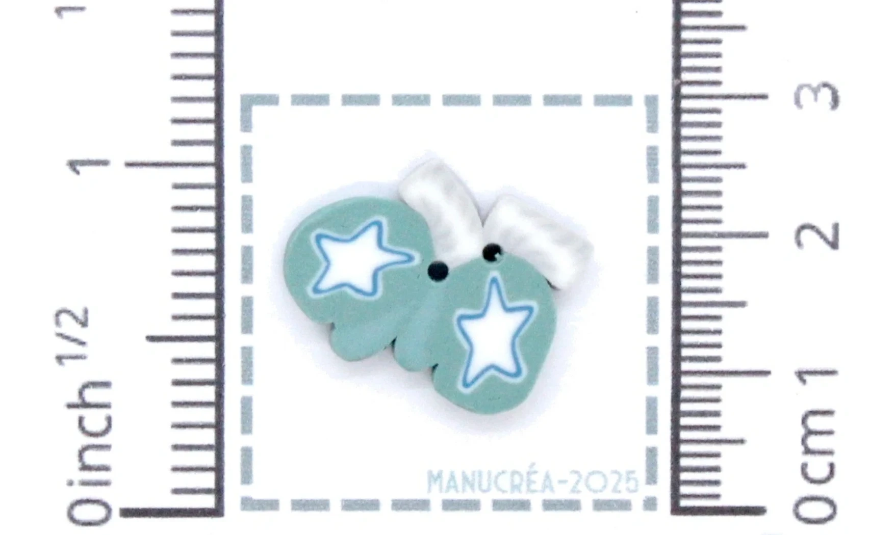 Polymer clay Button : Mitten N.10